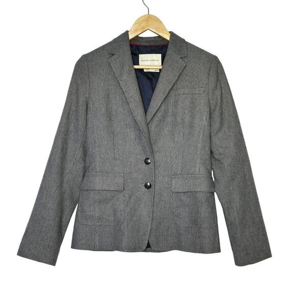 Banana Republic Womens Italian Wool Blazer Size 4 Dark Academia Corpcore Classic - Picture 1 of 11